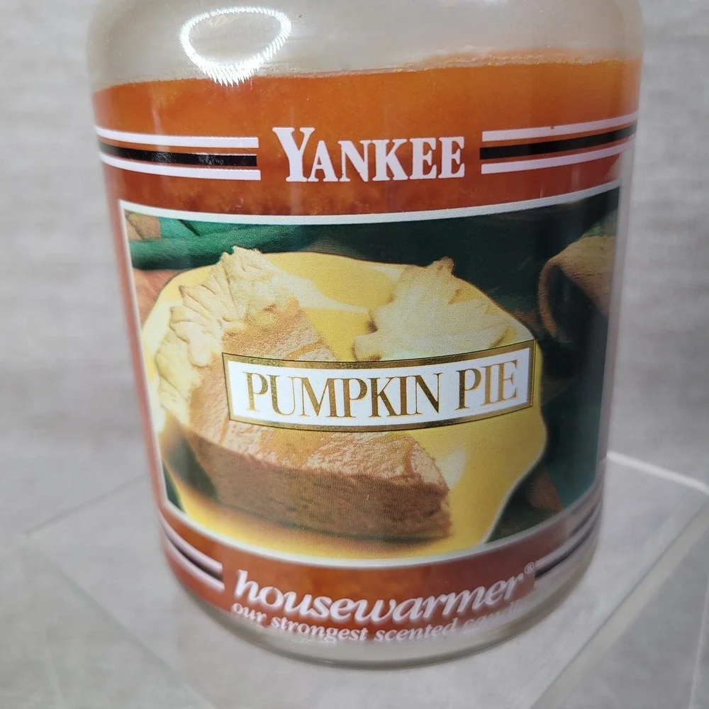 Yankee Candle Housewarmer‎ Pumpkin Pie Retired Black Band 22 oz Burned